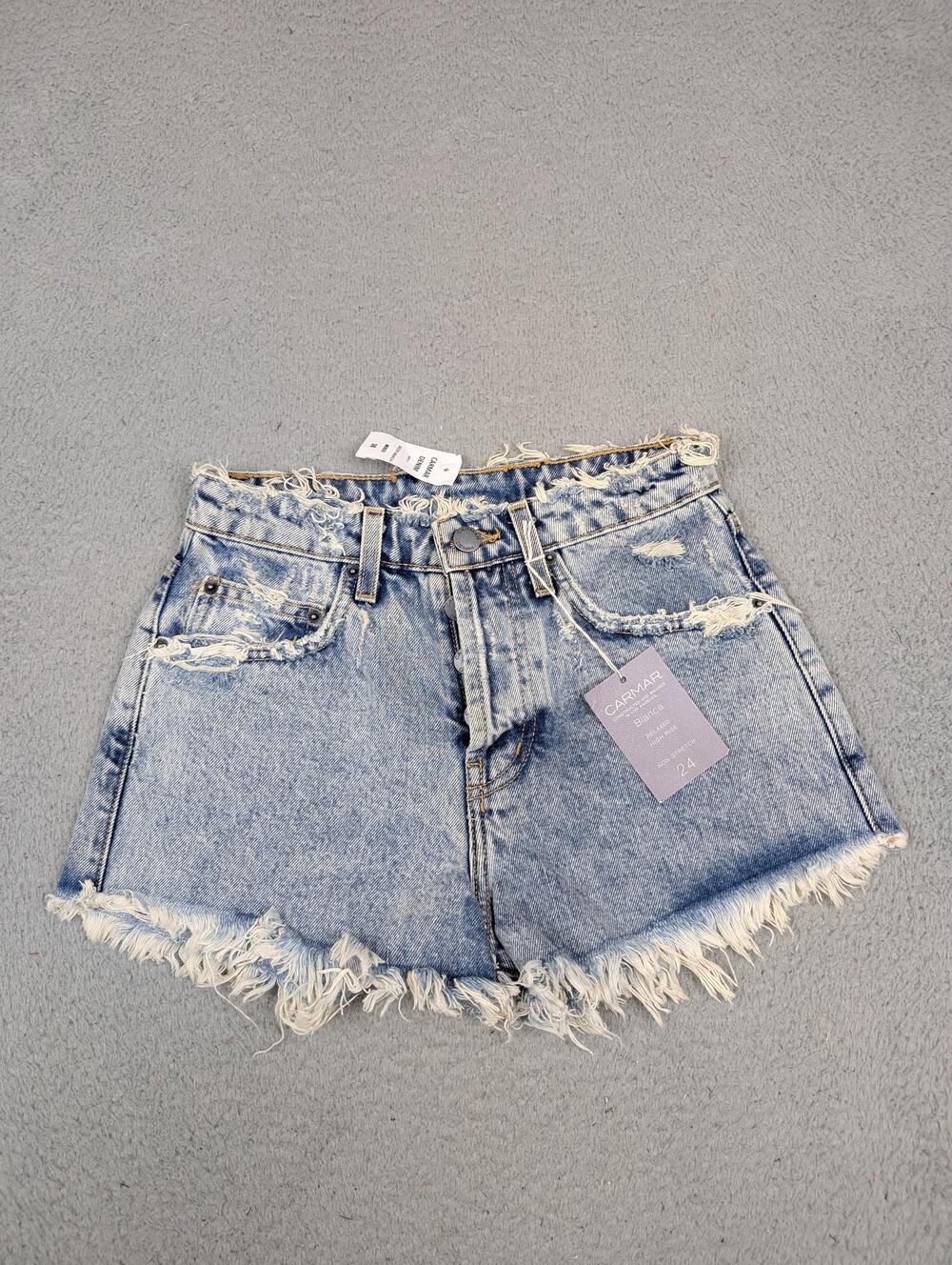 Carmar Denim Shorts Womens 24 High Rise Relaxed Bianca Ripped Frayed D462301